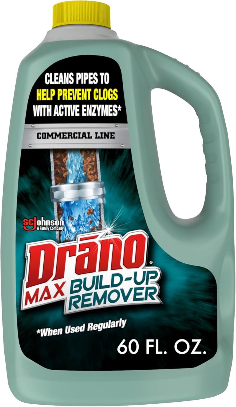 Drano Max Build Up Remover Drain Cleaner, Great for Clog Prevention, Commercial Line, 60 oz - Image 1